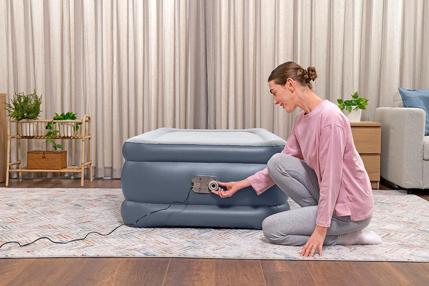 Bestway 75" x 38" x 20"/1.91m x 97cm x 51cm Tritech Air Mattress Twin Built-in AC Pump