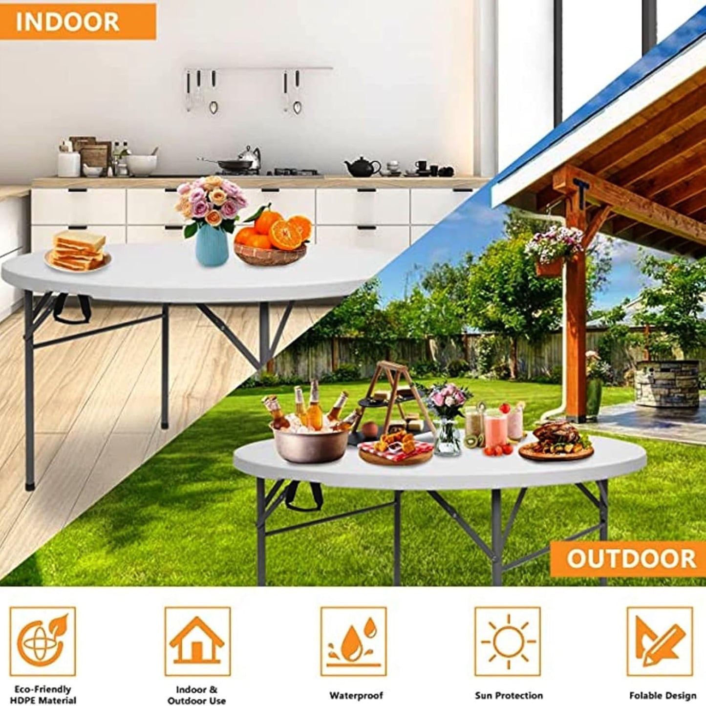 SunBoat Portable Folding Briefcase Table [Outdoor - Indoor] 120cm