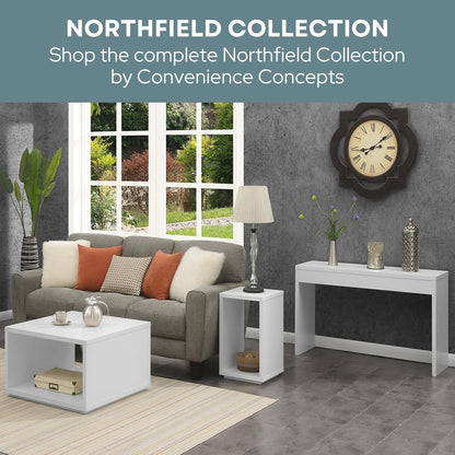 Convenience Concepts Northfield Console Table 48" - Contemporary Desk, Entryway, or Vanity Table for Hallway, Living Room, Office, White