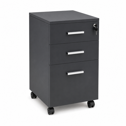 Cabinet with Lock, 26-Inch Size, Black/Black
