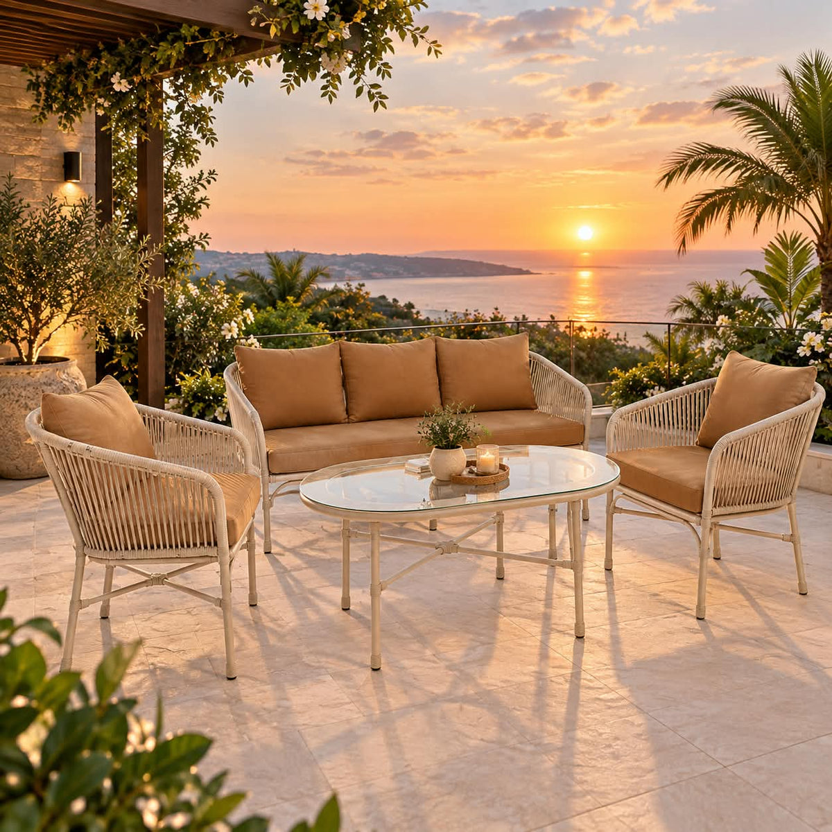 Modern Outdoor Woven Patio Furniture Set