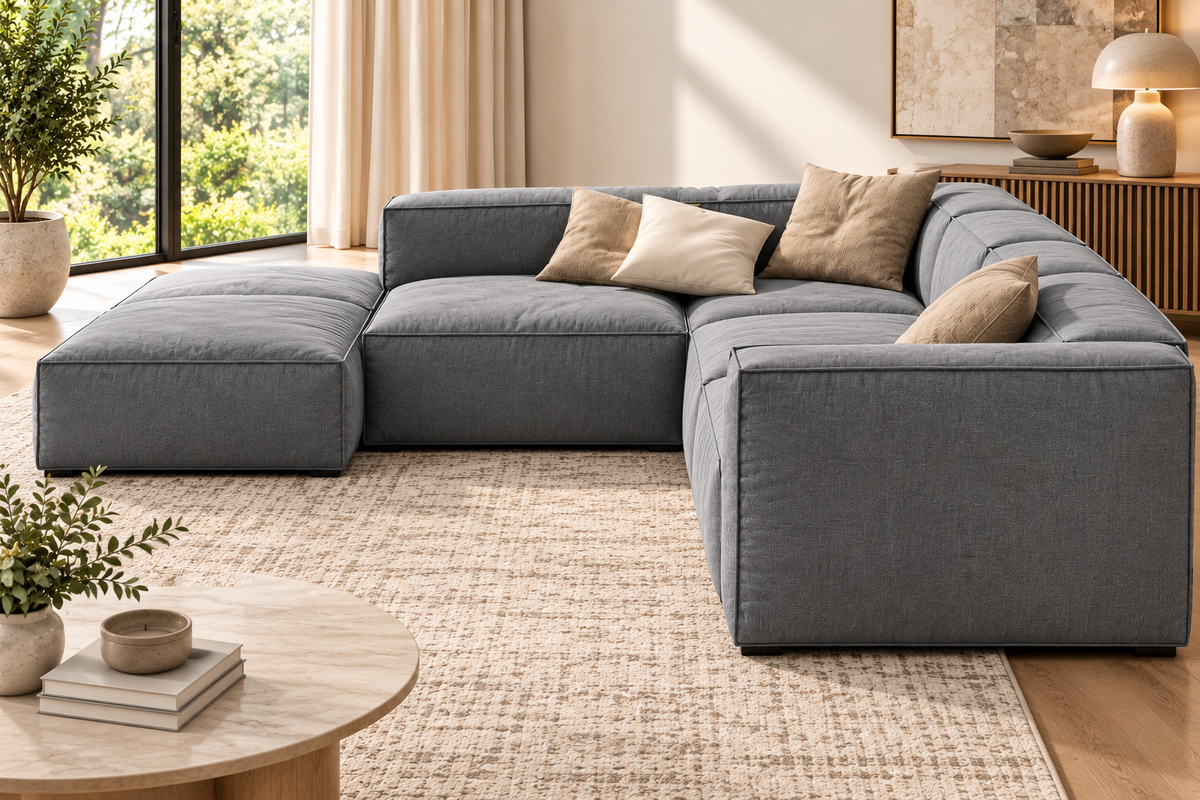 Modern Modular L-Shaped Sectional Sofa