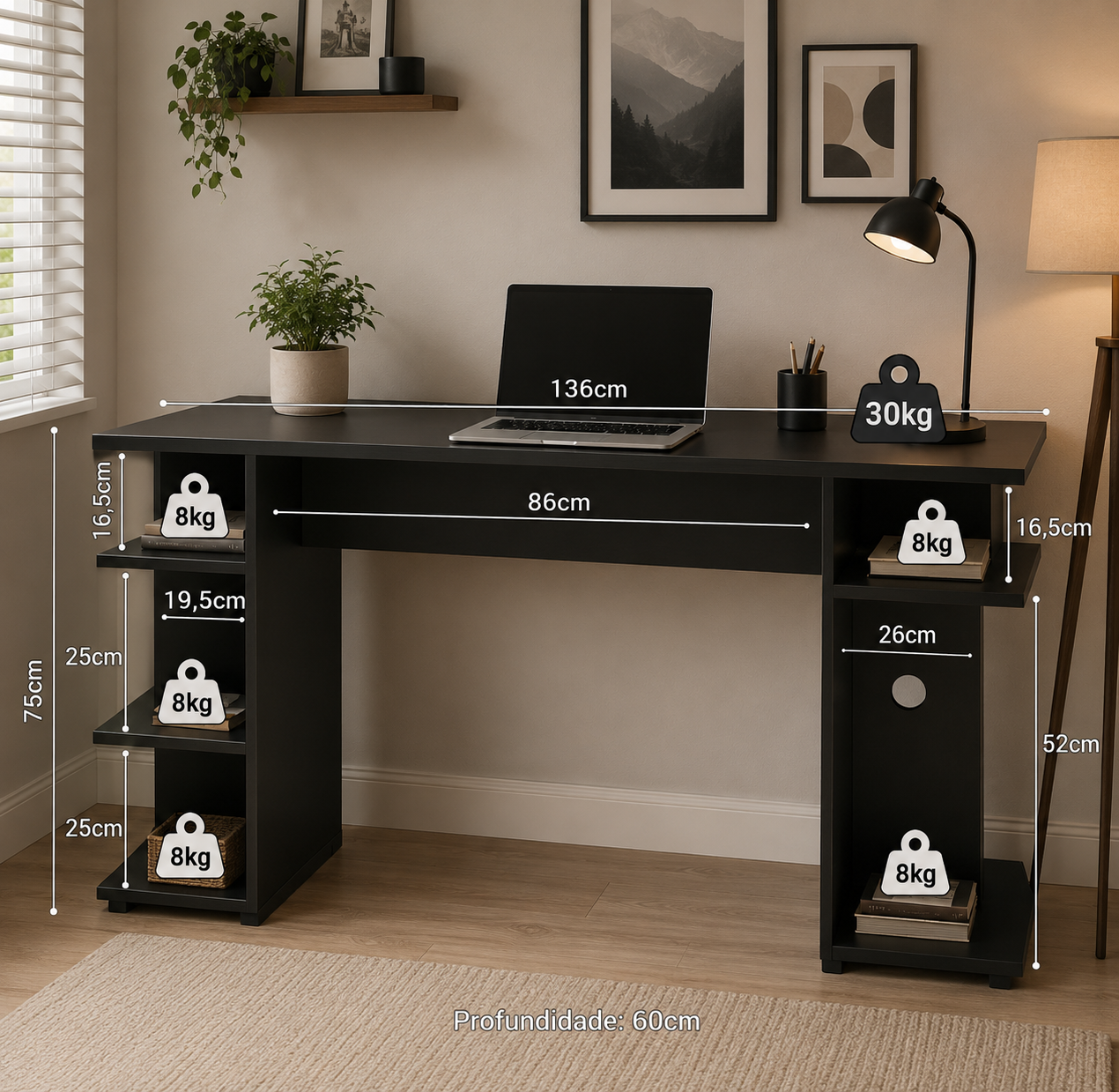 Madesa Computer Desk Gamer Desk