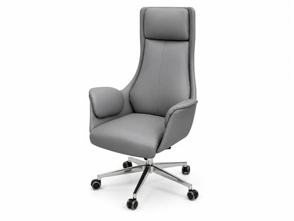 Contemporary High-Back Work Chair with Padded Headrest & Armrests
