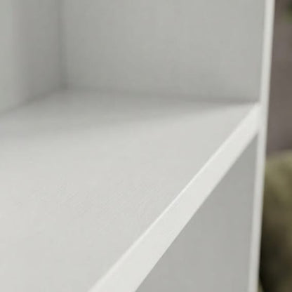 Wooden Bookcase with 6 Compartments, Wooden Storage Shelf for Living Room and Study, 180cm x 60cm x 23.5cm (White)