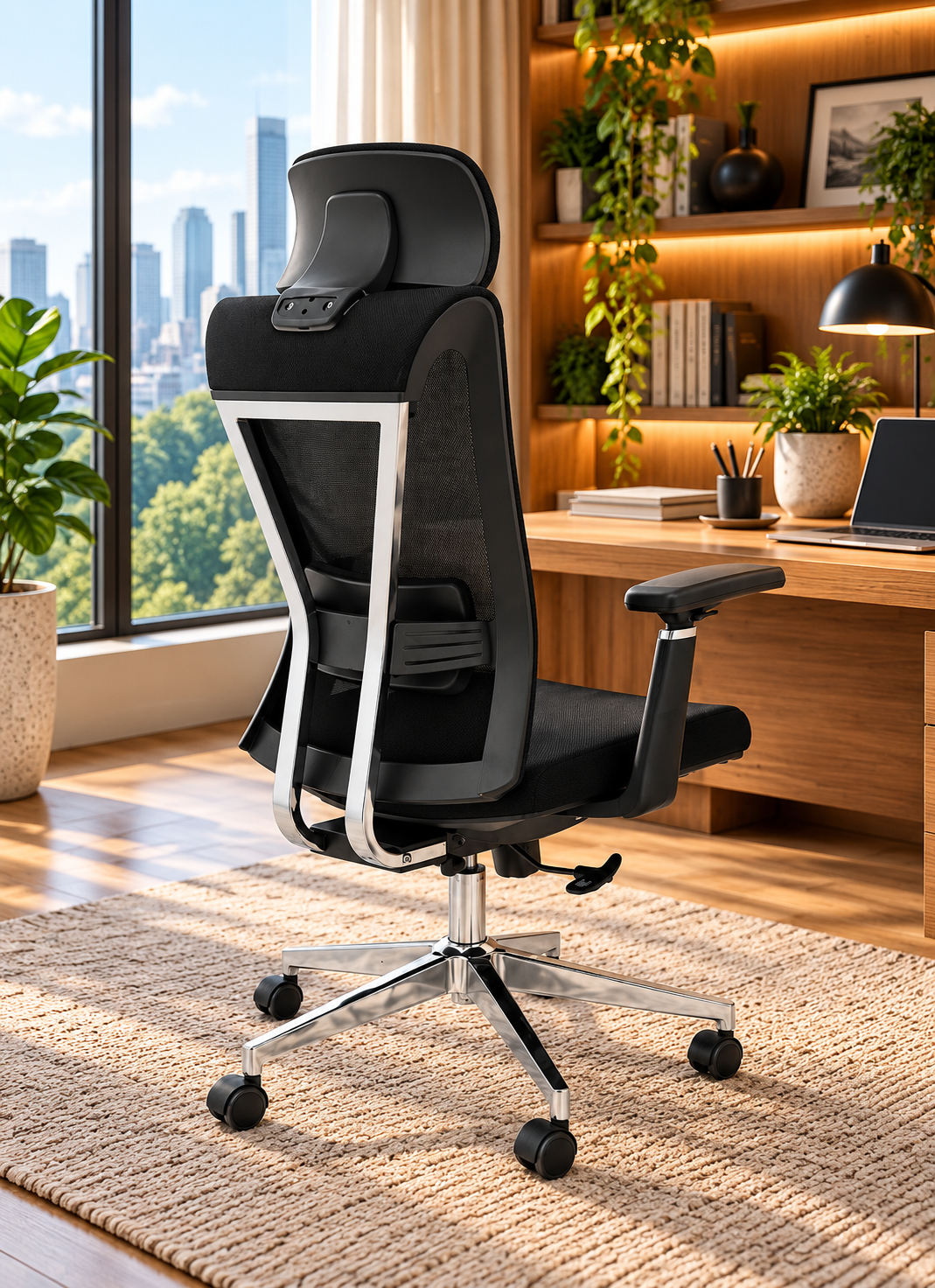 Modern Black High-Back Ergonomic Mesh Office Chair
