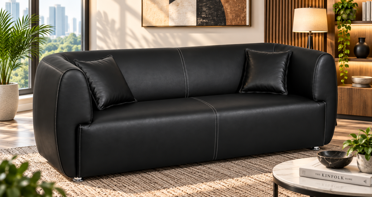 Contemporary Curved Sofa & Accent Chair Set