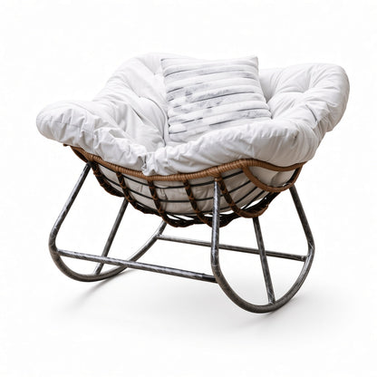 Modern Woven Lounge Chair with Plush Cushion