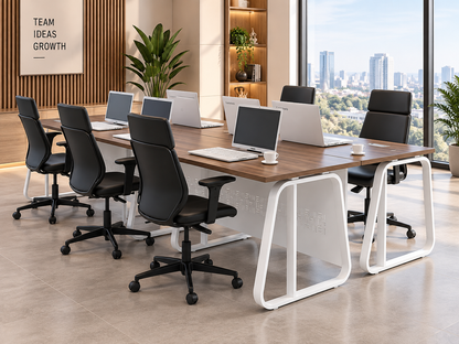 Contemporary Executive Workstation with Wooden Top