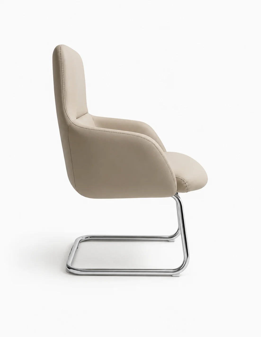 Modern Padded Visitor Chair with Curved Armrests