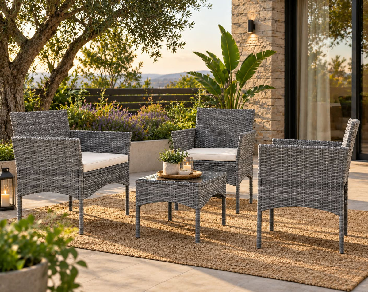 Modern Outdoor Woven 5-Piece Lounge Set