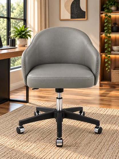 Contemporary Swivel Office Chair with Curved Backrest
