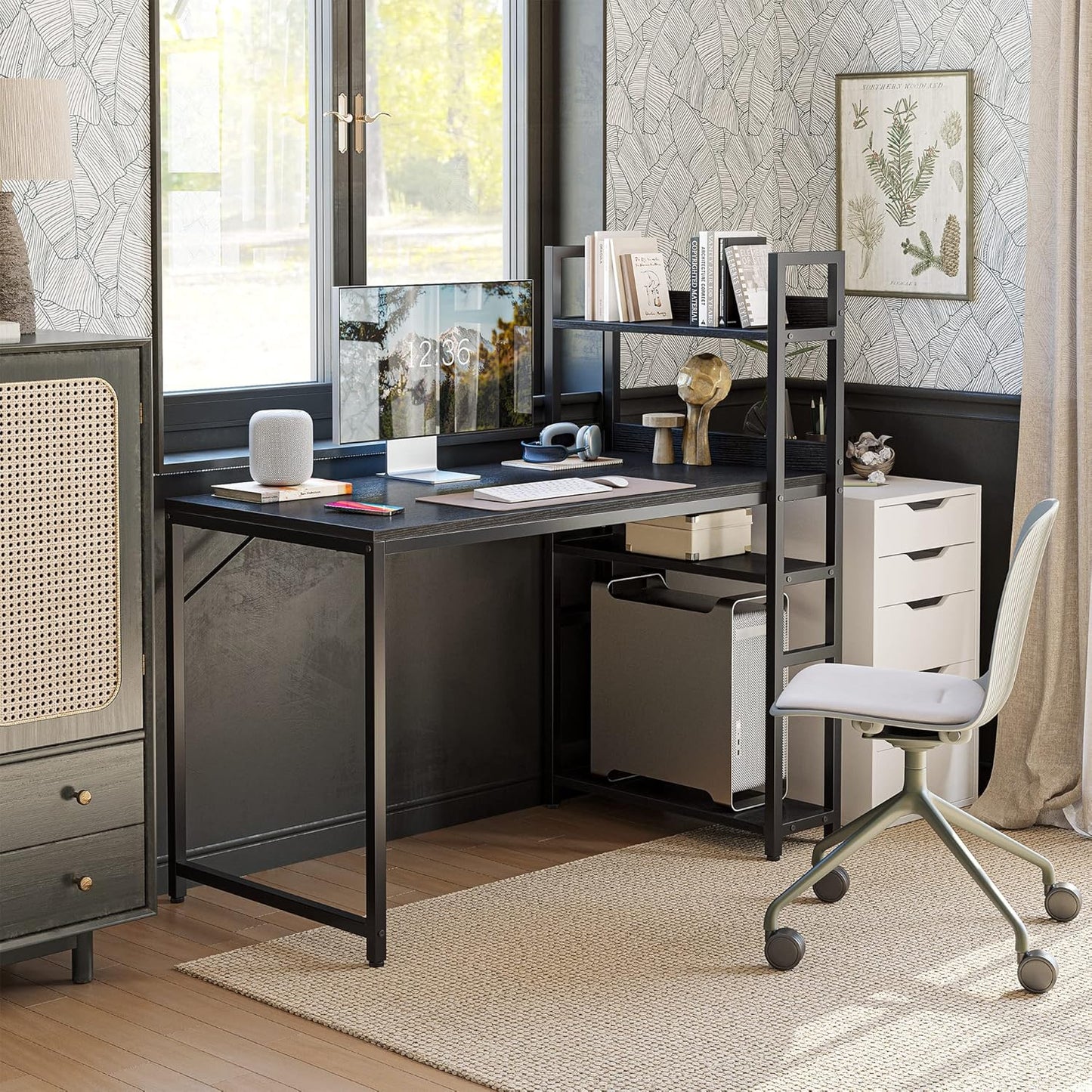 CubiCubi Computer Desk 40 inch with Storage Shelves Study Writing Table for Home Office,Modern Simple Style