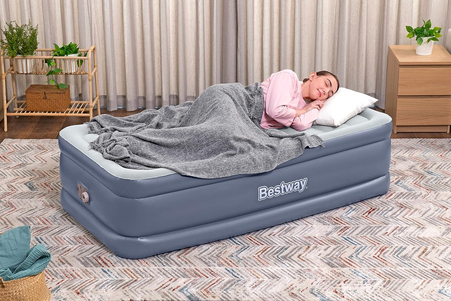 Bestway 75" x 38" x 20"/1.91m x 97cm x 51cm Tritech Air Mattress Twin Built-in AC Pump