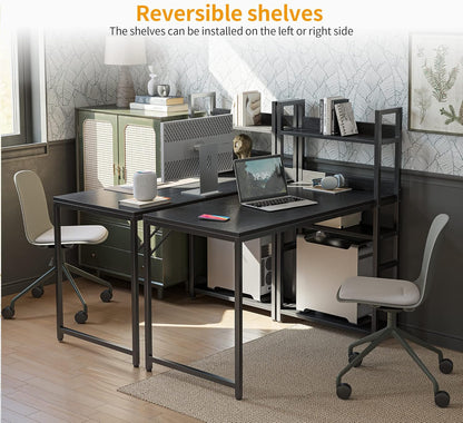 CubiCubi Computer Desk 40 inch with Storage Shelves Study Writing Table for Home Office,Modern Simple Style