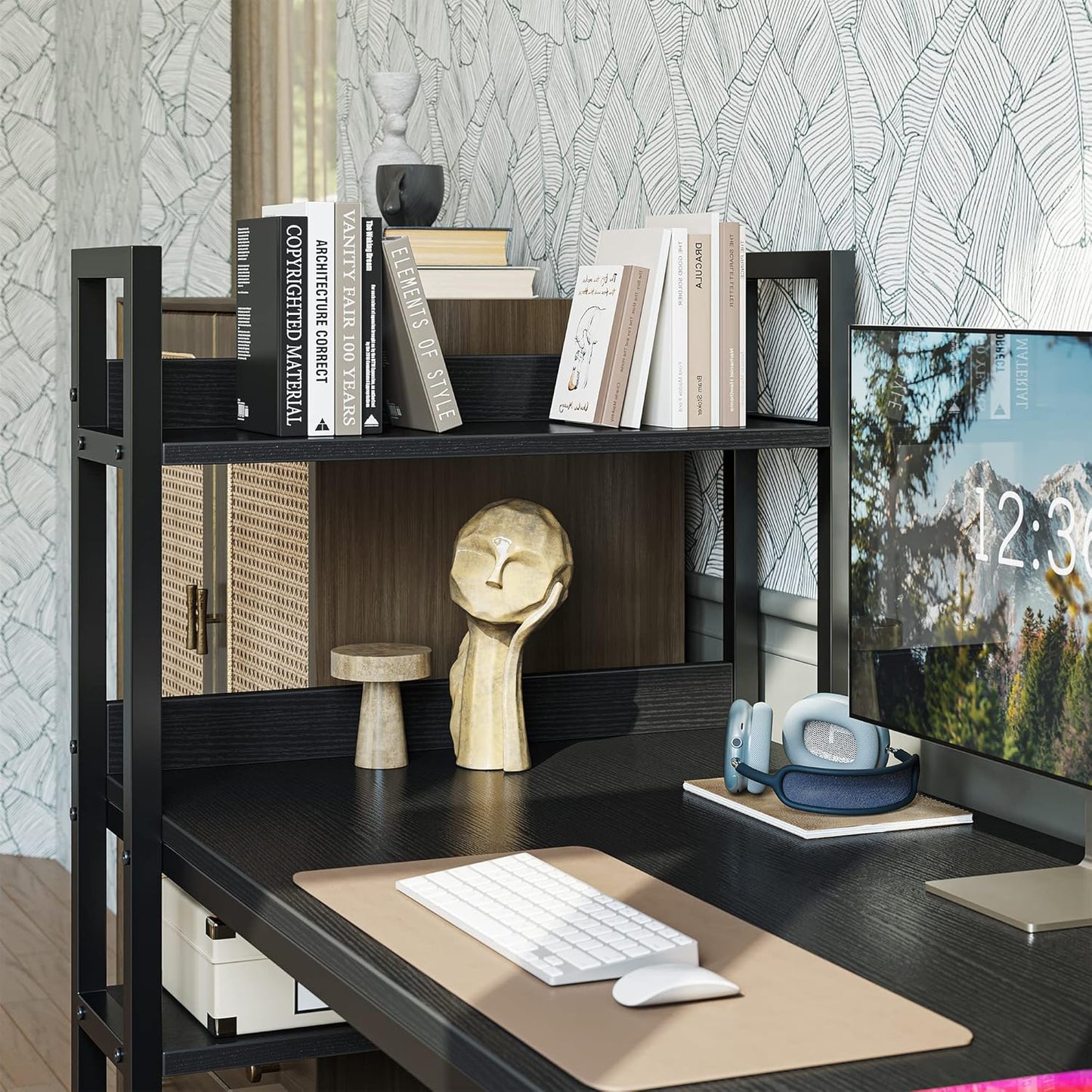 CubiCubi Computer Desk 40 inch with Storage Shelves Study Writing Table for Home Office,Modern Simple Style