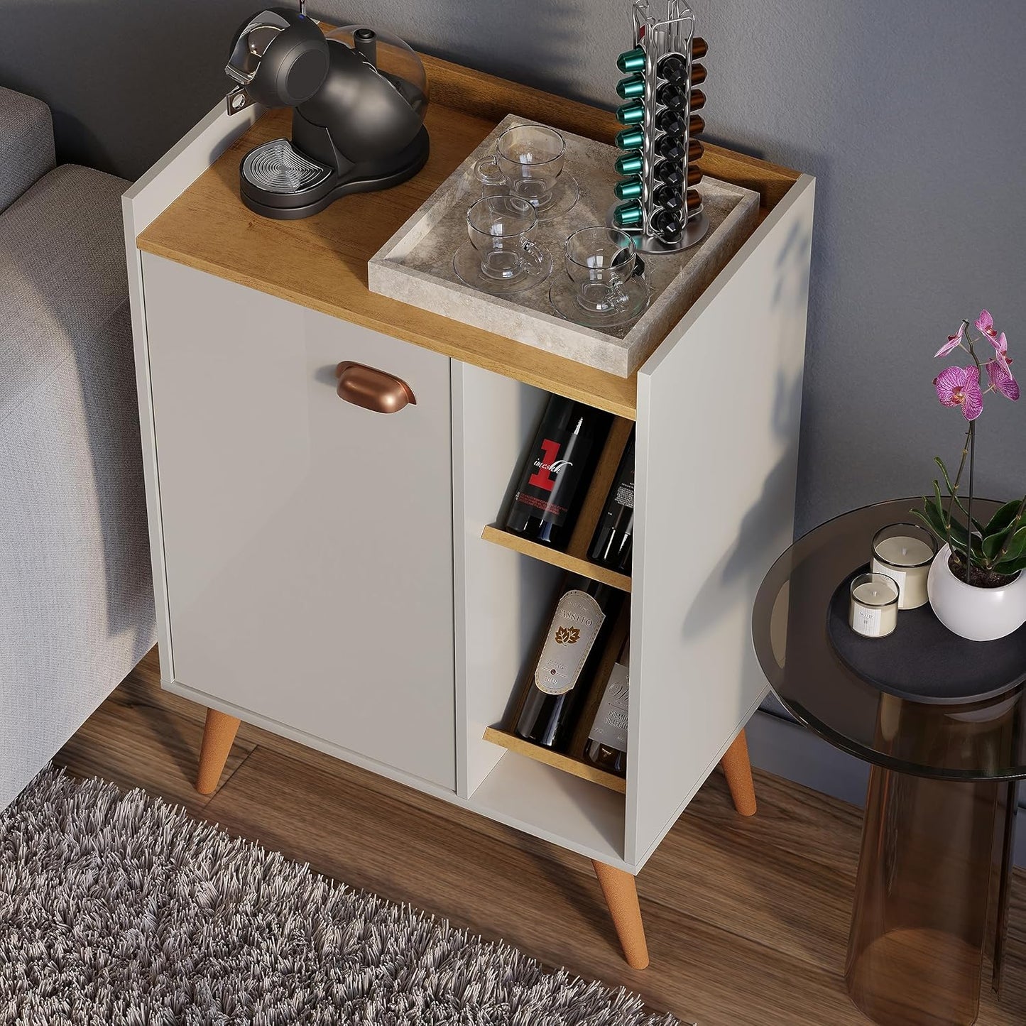 Gaio Marcas e Patentes Buffet Pix counter - Off White/Nature