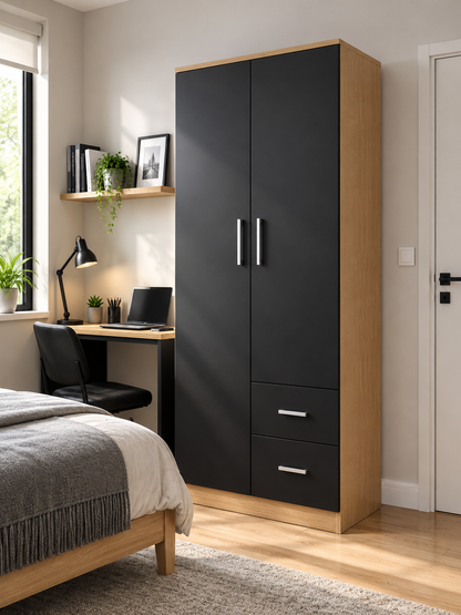 Modern Two-Tone Wardrobe with Drawers