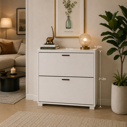 Modern White Shoe Storage Cabinet