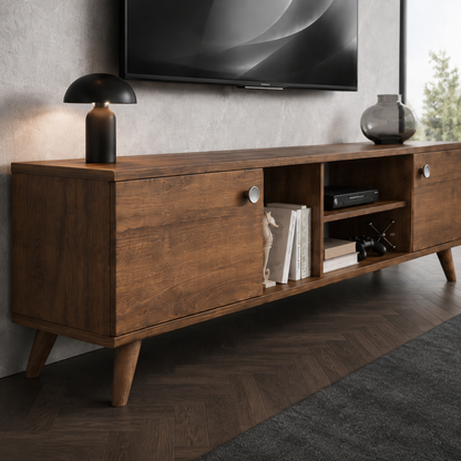 Modern Wooden TV Unit with Storage