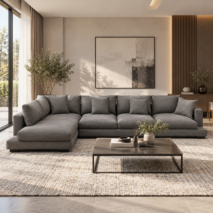 Modern L-Shaped Sectional Sofa with Chaise