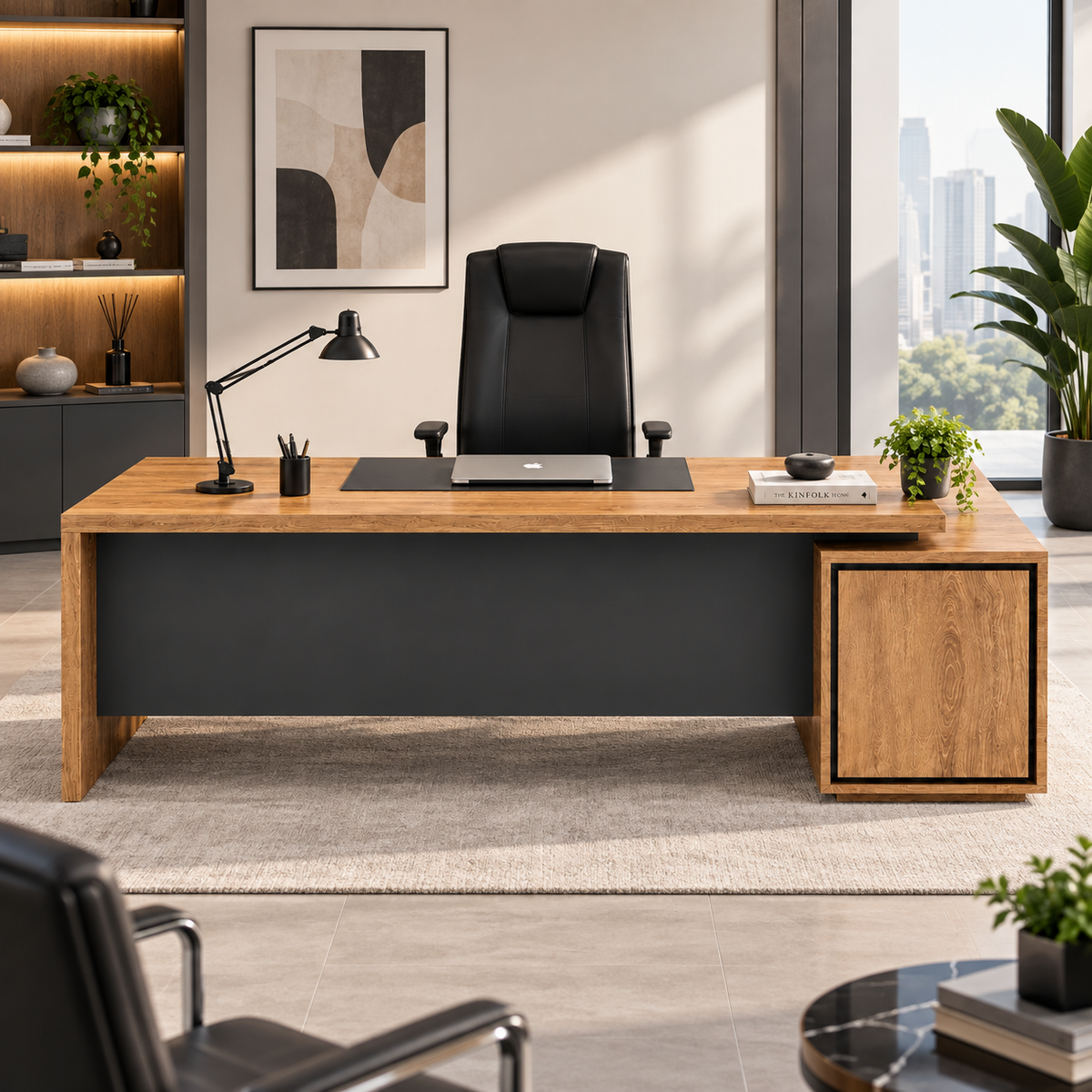 Premium Modern Executive Workstation with Storage