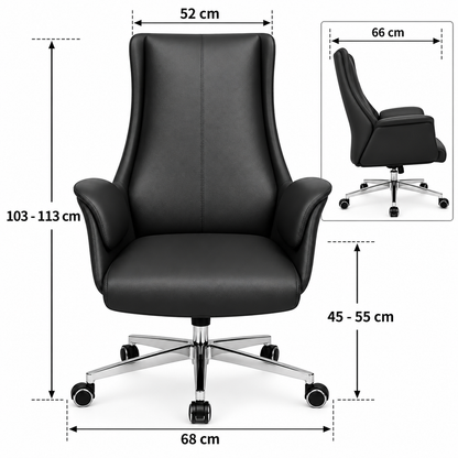 Modern Black High-Back Executive Office Chair