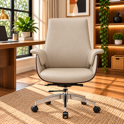 Modern Executive Office Chair with Padded Armrests
