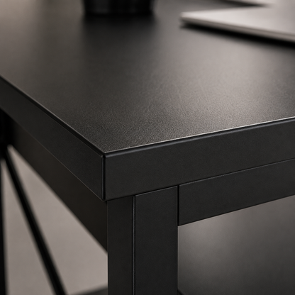 L-Shaped Computer Desk with Storage Shelves and Monitor Stand