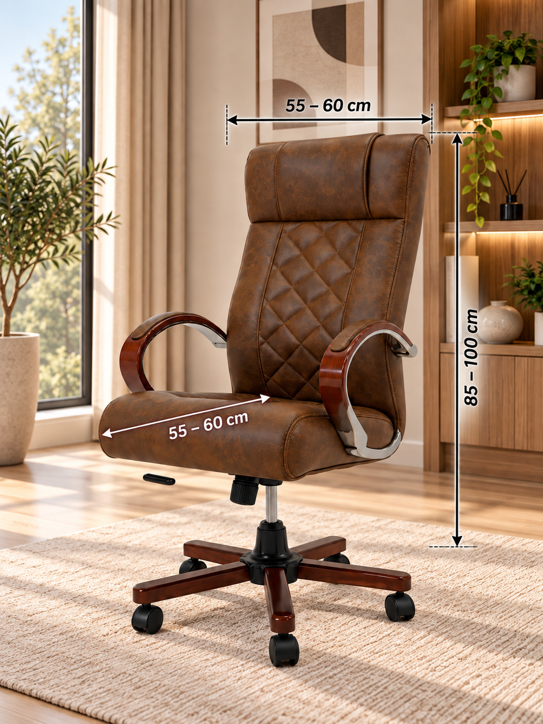 Modern Executive Quilted Leather Office Chair
