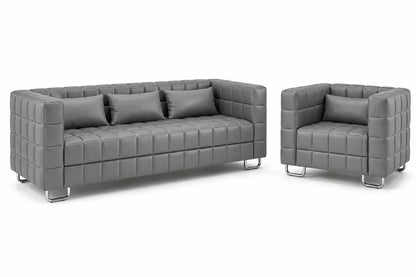 Modern Tufted 3-Seater Sofa and Armchair Set