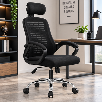 Modern Ergonomic Mesh Office Chair with Adjustable Headrest