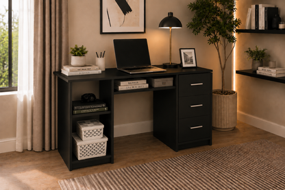 Madesa Home Office Computer Writing Desk with 3 Drawers