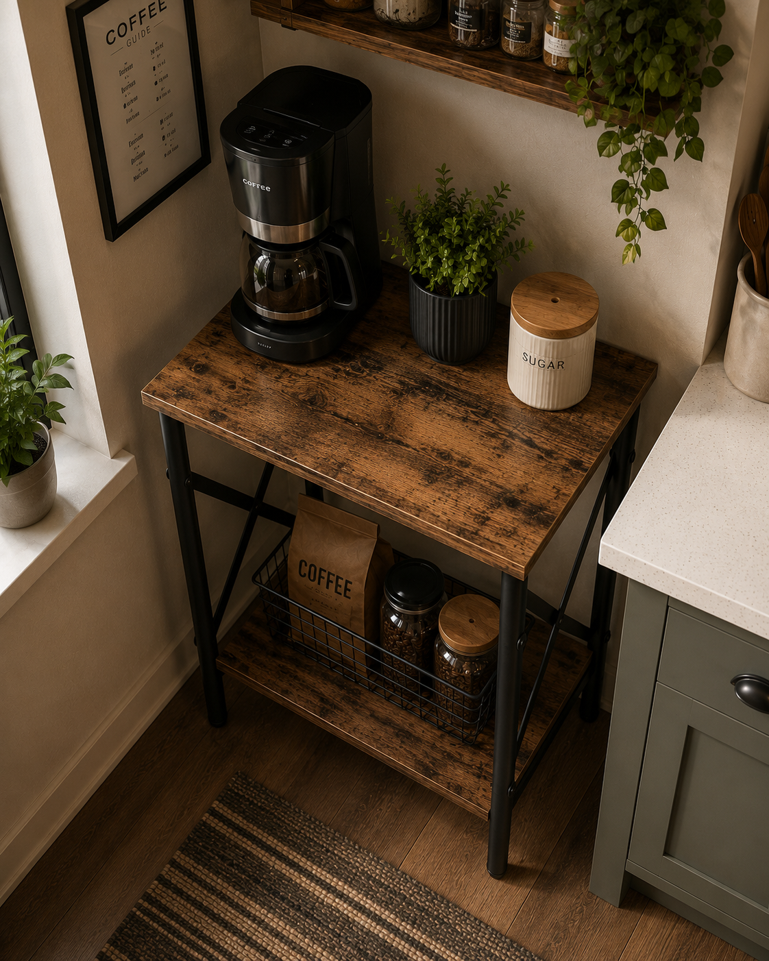 Small Side Table with Storage Shelf