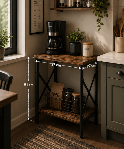 Small Side Table with Storage Shelf