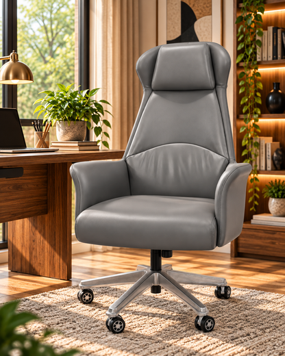 Executive High-Back Office Chair with Winged Headrest