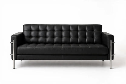 Modern Tufted Leather Sofa 3 Piece