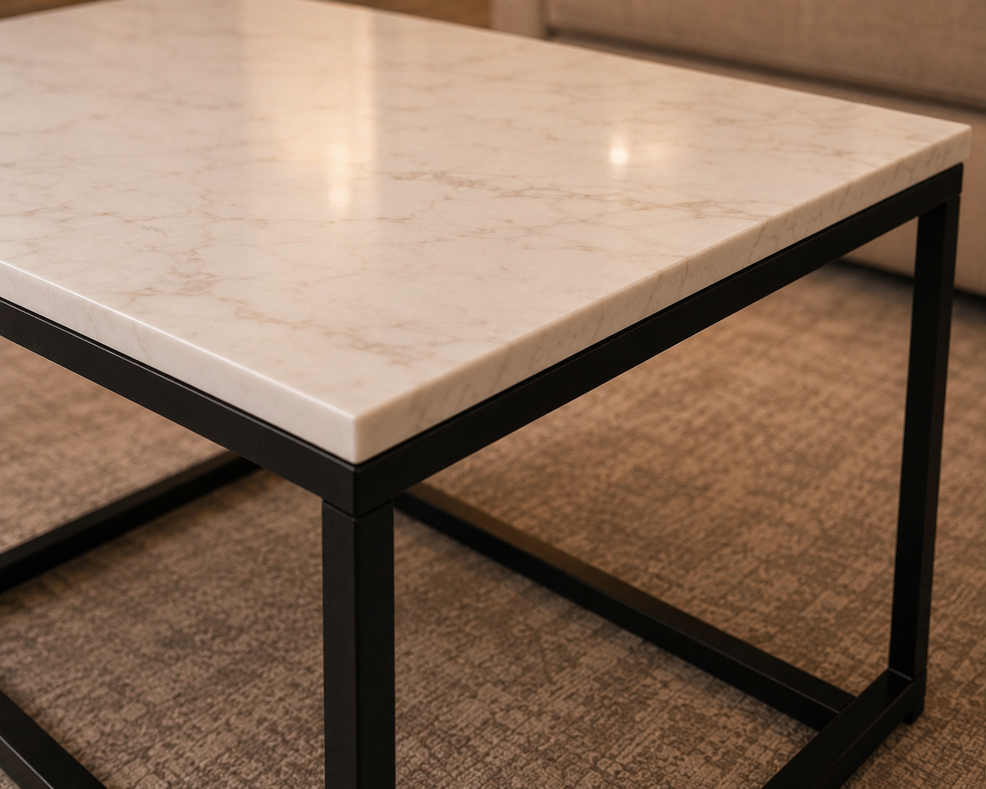 Coffee Table Marble Square White