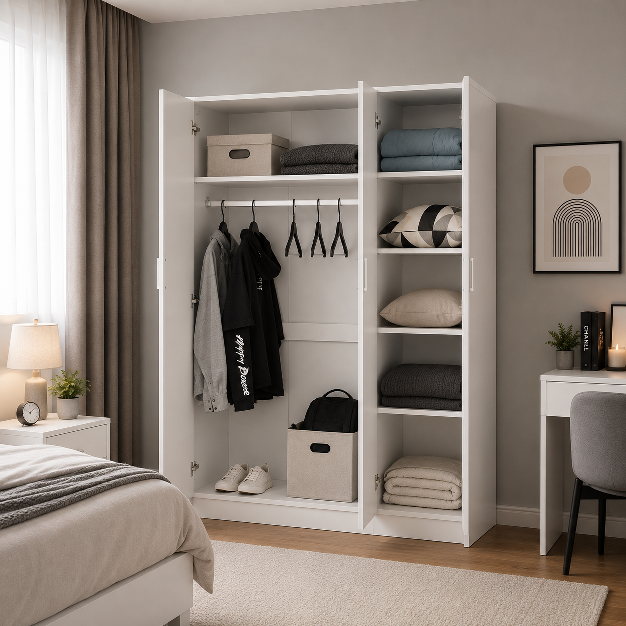 Wooden 3 Doors Wardrobes