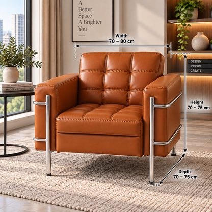 Modern Tufted Leather Armchair