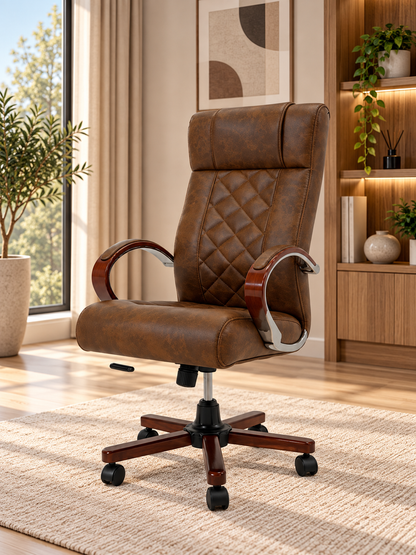 Modern Executive Quilted Leather Office Chair