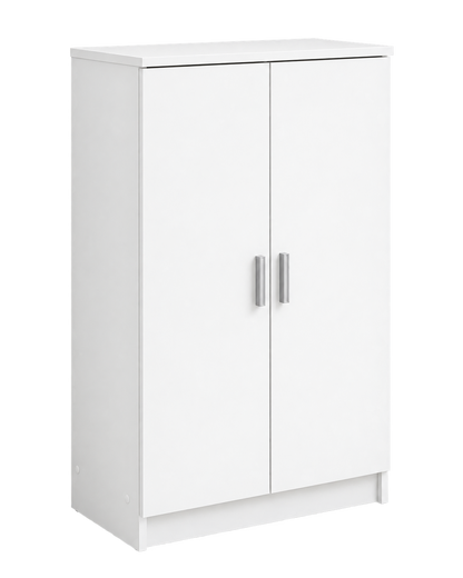 Modern White Two-Door Storage Wardrobe