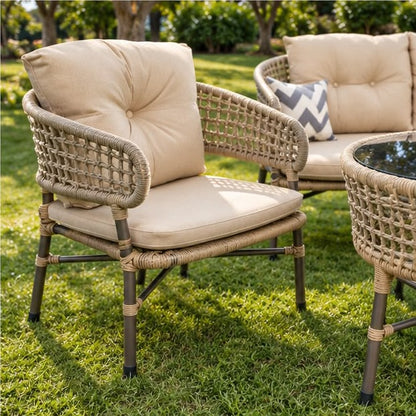 Modern Outdoor Wicker Patio Seating Set with Coffee Table