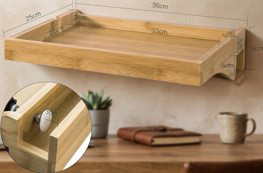 Bed Shelf with Wire Guide