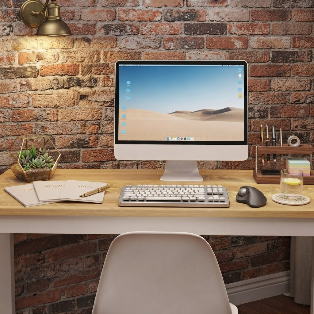 Metal Desk Wood Deck