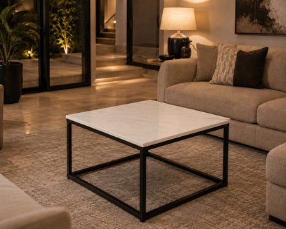 Coffee Table Marble Square White