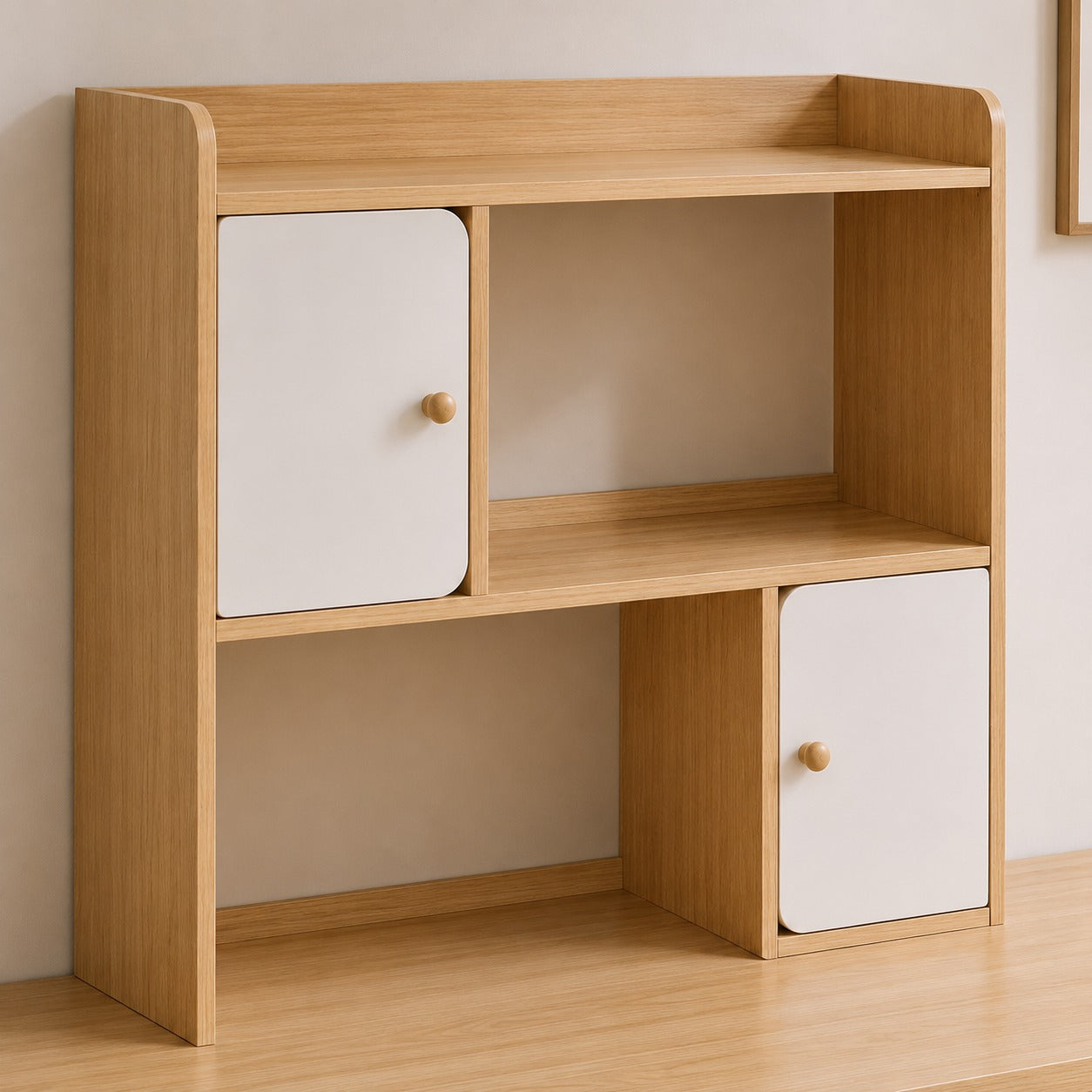 Desktop Bookshelf with 2 Drawers