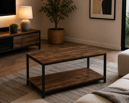 Coffee Table Snack End Tables Industrial Sofa Table Vintage Cocktail Wood Console Table