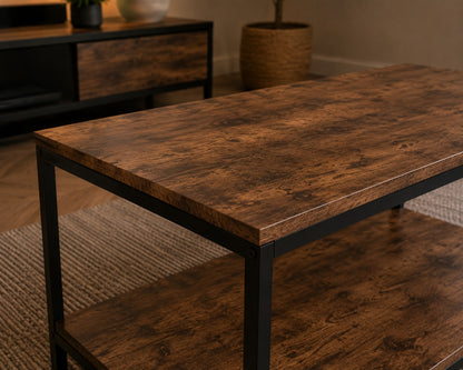 Coffee Table Snack End Tables Industrial Sofa Table Vintage Cocktail Wood Console Table