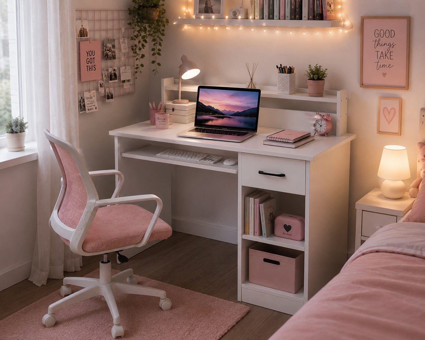 Wood Desk, White